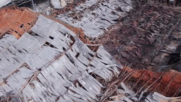 Denna Stockbild Visar Flygbild Ett Förstört Lager Bucha Ukraina Kriget — Stockvideo