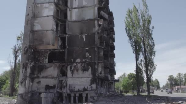 Questo Video Mostra Conseguenze Della Guerra Ucraina Edificio Residenziale Distrutto — Video Stock