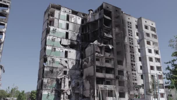 Stok Videosu Ukrayna Daki Savaşın Sonucunu Gösteriyor Borodyanka Bucha Harap — Stok video
