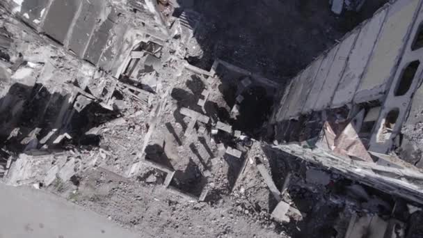 Stock Video Shows Aftermath War Ukraine Destroyed Residential Building Borodyanka — Stock Video