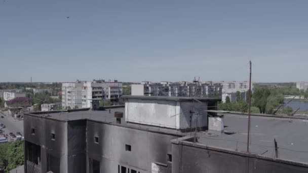 Stock Video Shows Aftermath War Ukraine Destroyed Residential Building Borodyanka — Stock Video