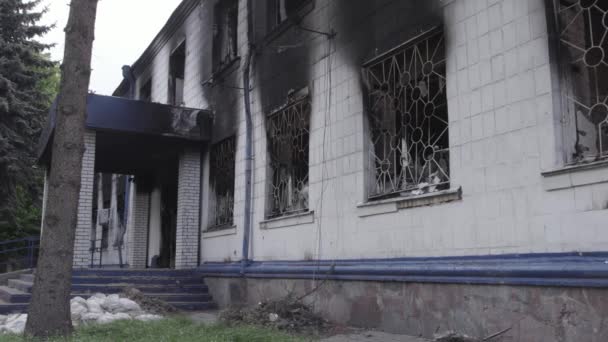 Video Stok Ini Menunjukkan Setelah Perang Ukraina Penghancuran Dan Pembakaran — Stok Video