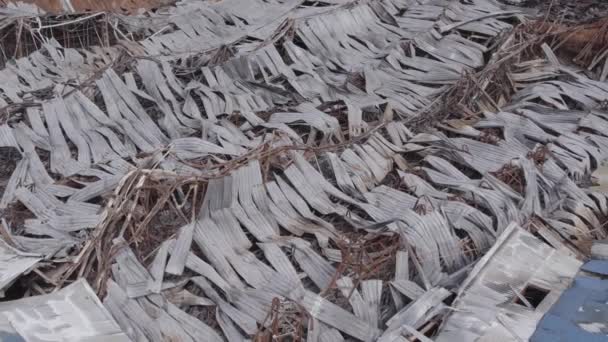 Stock Image Shows Aerial View Destroyed Warehouse Bucha Ukraine War — Stock Video