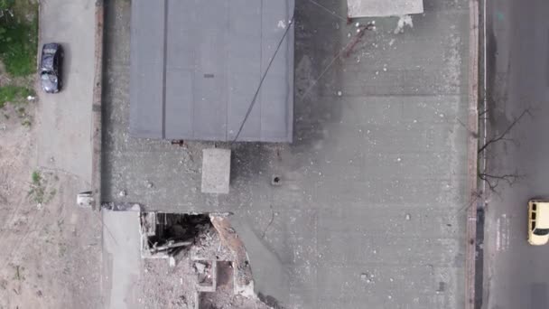 Este Video Muestra Edificio Residencial Destruido Durante Guerra Ucrania Borodyanka — Vídeos de Stock