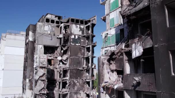 Цьому Відео Зображено Зруйнований Житловий Будинок Під Час Війни Україні — стокове відео