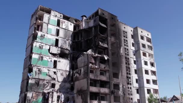 Cette Vidéo Montre Bâtiment Résidentiel Détruit Pendant Guerre Ukraine Borodyanka — Video