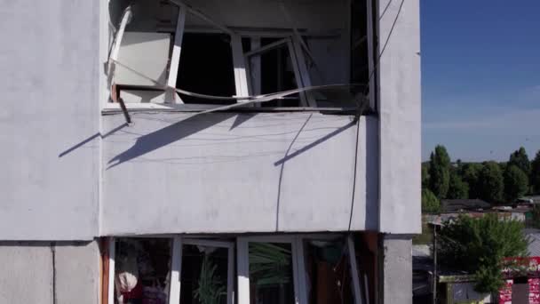 Cette Vidéo Montre Bâtiment Résidentiel Détruit Pendant Guerre Ukraine Borodyanka — Video