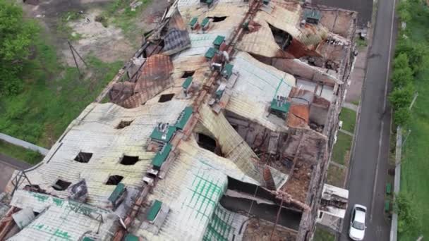 Dieses Archivvideo Zeigt Ein Vom Krieg Zerstörtes Gebäude Stojanka Bezirk — Stockvideo