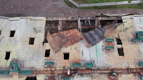 Este Video Muestra Edificio Devastado Por Guerra Stoyanka Distrito Bucha — Vídeos de Stock