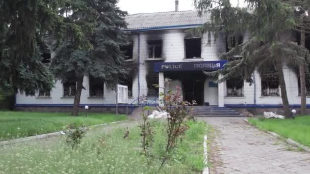 Stok Videosu Ukrayna Daki Savaş Sonrasını Gösteriyor Borodyanka Kyiv Bölgesindeki — Stok video