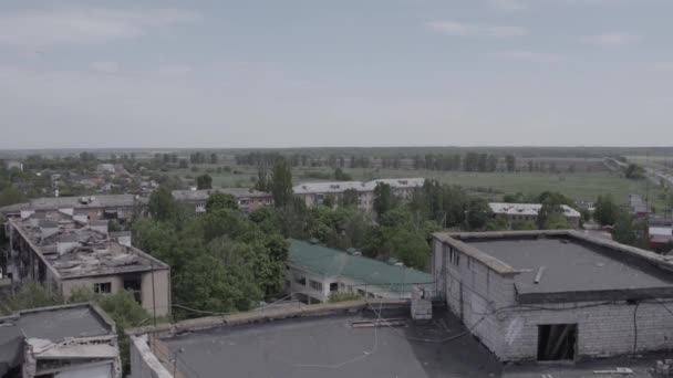 Cette Vidéo Montre Guerre Ukraine Bâtiment Résidentiel Détruit Borodyanka District — Video