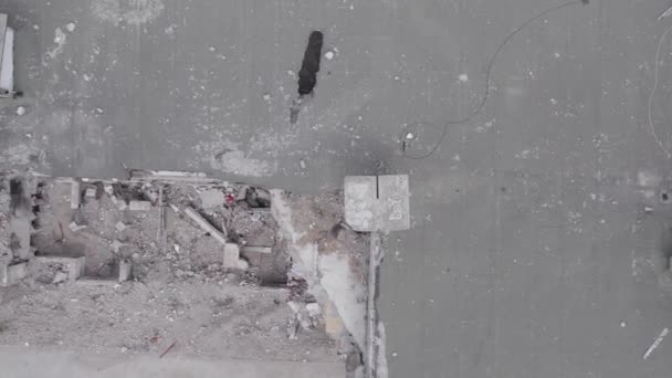Cette Vidéo Montre Guerre Ukraine Bâtiment Résidentiel Détruit Borodyanka District — Video