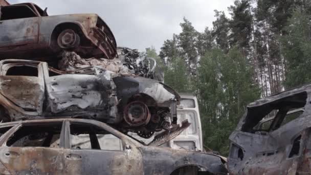Video Stok Ini Menunjukkan Sebuah Dump Dari Mobil Ditembak Dan — Stok Video