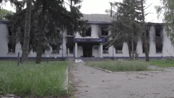Stok Videosu Ukrayna Daki Savaşın Sonuçlarını Gösteriyor Borodyanka Kyiv Bölgesindeki — Stok video