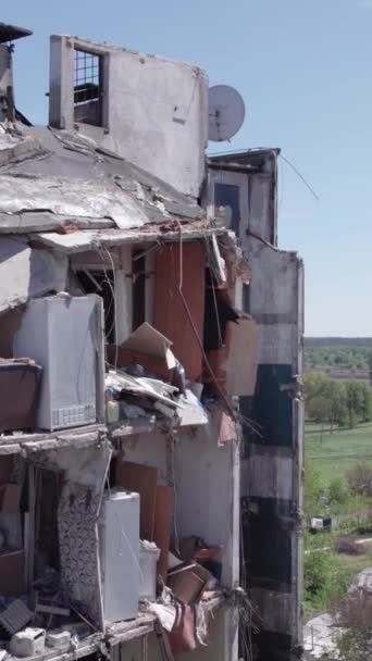 Αυτό Κάθετο Βίντεο Δείχνει Επακόλουθα Του Πολέμου Στην Ουκρανία Ένα — Αρχείο Βίντεο