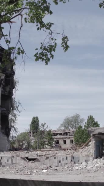 Cette Vidéo Verticale Montre Les Conséquences Guerre Ukraine Bâtiment Résidentiel — Video