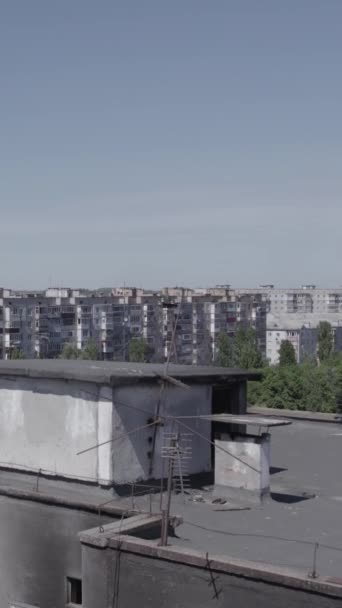 Questo Video Verticale Mostra Conseguenze Della Guerra Ucraina Edificio Residenziale — Video Stock