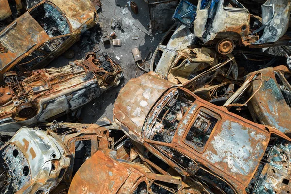 Foto Stok Ini Menunjukkan Sebuah Dump Dari Mobil Yang Ditembak — Stok Foto