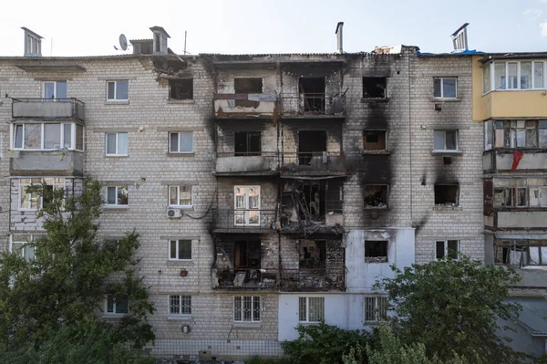 Stock Photo Shows War Torn Building City Makariv Ukraine — Stock Photo, Image