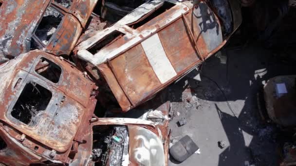 Video Stok Ini Menunjukkan Sebuah Dump Dari Mobil Ditembak Dan — Stok Video