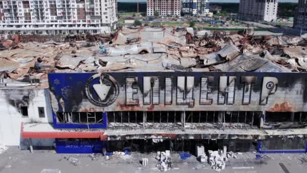 Videó Egy Bukhai Bevásárlóközpont Lerombolt Épületét Mutatja Lassított Felvételen — Stock videók