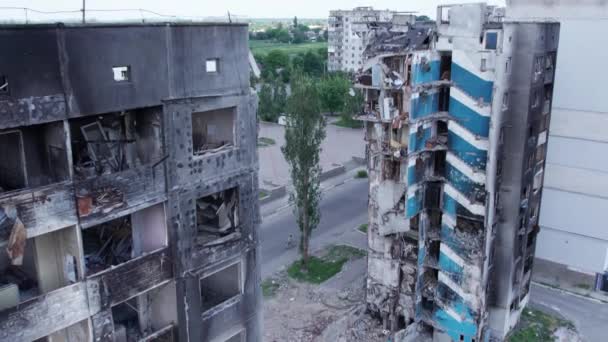 Dieses Archivvideo Zeigt Ein Zerstörtes Wohnhaus Borodyanka Bezirk Bucha — Stockvideo