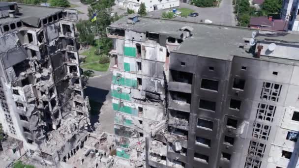 Dieses Archivvideo Zeigt Ein Zerstörtes Wohnhaus Borodyanka Bezirk Bucha — Stockvideo