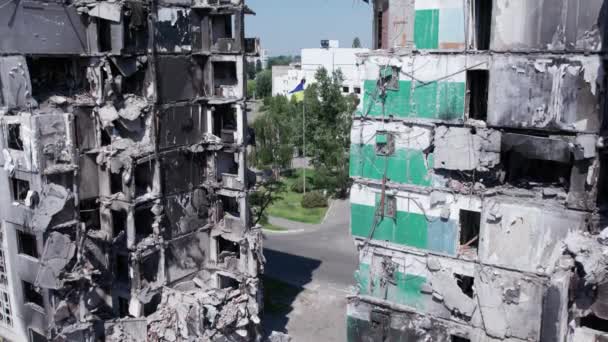 Videó Egy Lerombolt Lakóépületet Mutat Borodjanka Ban Bucha Kerületben — Stock videók