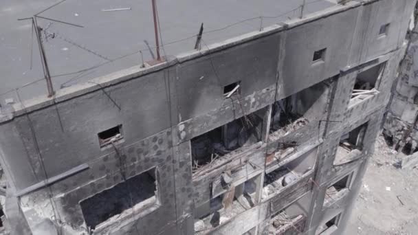 Este Video Muestra Las Secuelas Guerra Ucrania Edificio Residencial Destruido — Vídeos de Stock