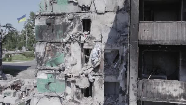 Este Video Muestra Las Secuelas Guerra Ucrania Edificio Residencial Destruido — Vídeos de Stock