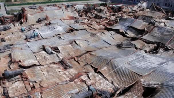 Este Video Muestra Edificio Destruido Centro Comercial Bucha Ucrania Durante — Vídeos de Stock