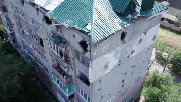 Αυτό Απόθεμα Βίντεο Δείχνει Ένα Κατεστραμμένο Κτίριο Στην Πόλη Του — Αρχείο Βίντεο