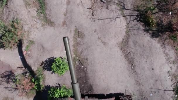 Acest Videoclip Arată Vedere Aeriană Echipamentelor Militare Distruse Ucraina Timpul — Videoclip de stoc
