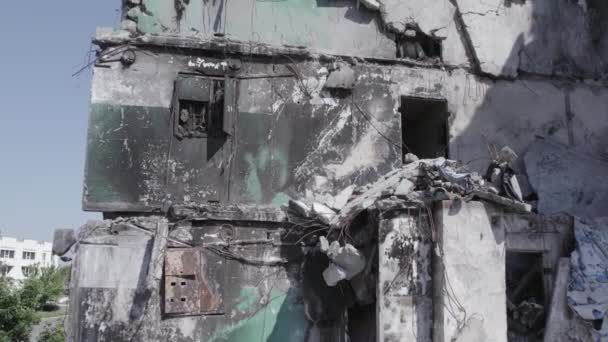 Acest Videoclip Arată Războiul Din Ucraina Clădire Rezidențială Distrusă Din — Videoclip de stoc