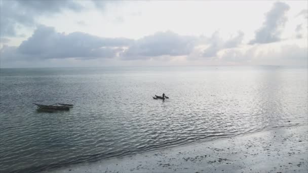 这个鱼群视频显示了桑给巴尔海岸外海面上的船只 以8K分辨率慢动作 — 图库视频影像