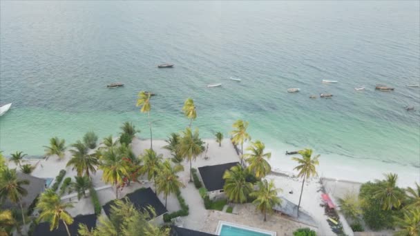 Denna Video Visar Båtar Havet Utanför Kusten Zanzibar Slow Motion — Stockvideo