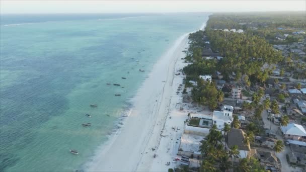 Stock Video Shows Boats Ocean Coast Zanzibar Slow Motion Resolution — Stock Video