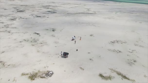 Denna Film Visar Inspelningen Musikvideo Vid Lågvatten Havet Utanför Zanzibars — Stockvideo