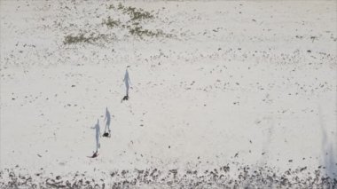 Bu video, Tanzanya 'nın Zanzibar plajında futbol oynayan insanları gösteriyor, 8K çözünürlükte yavaş çekim.