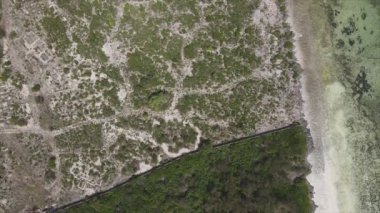 Bu stok videosu Tanzanya 'nın Zanzibar adasının 8K çözünürlüğündeki çalılıklarla kaplı hava görüntülerini gösteriyor.