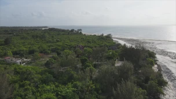 Cette Vidéo Stock Montre Une Vue Aérienne Côte Île Zanzibar — Video