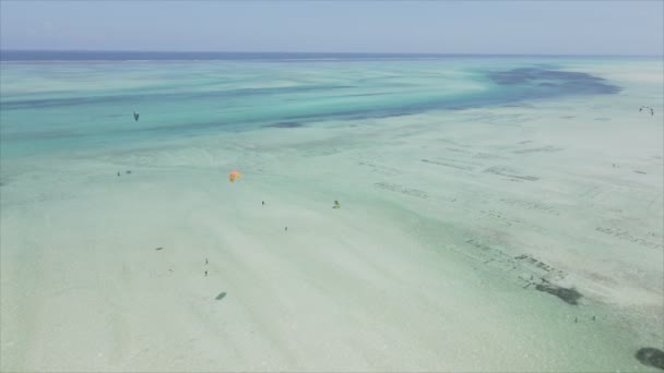 Video Tanzanya Nın Zanzibar Kıyısında Çözünürlükte Yavaş Çekim Uçurtmayı Gösteriyor — Stok video