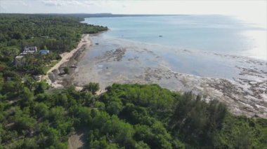 Bu video, Tanzanya, Zanzibar açıklarındaki okyanustaki alçak gelgitin 8K çözünürlükte yavaş çekimini gösteriyor.