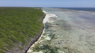 Bu video, Tanzanya, Zanzibar açıklarındaki okyanustaki alçak gelgitin 8K çözünürlükte yavaş çekimini gösteriyor.