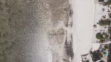 Bu video, Tanzanya, Zanzibar açıklarındaki okyanustaki alçak gelgitin 8K çözünürlükte yavaş çekimini gösteriyor.