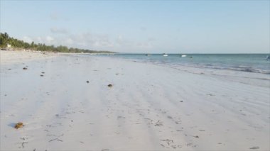 Bu video, Tanzanya, Zanzibar açıklarındaki okyanustaki alçak gelgitin 8K çözünürlükte yavaş çekimini gösteriyor.