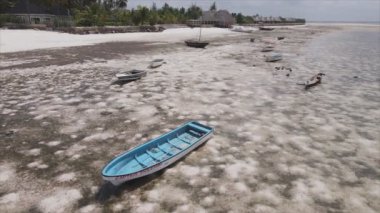 Bu video, Tanzanya, Zanzibar açıklarındaki okyanustaki alçak gelgitin 8K çözünürlükte yavaş çekimini gösteriyor.
