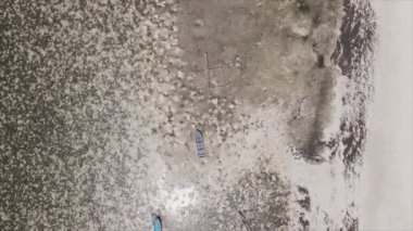 Bu video, Tanzanya, Zanzibar açıklarındaki okyanustaki alçak gelgitin 8K çözünürlükte yavaş çekimini gösteriyor.