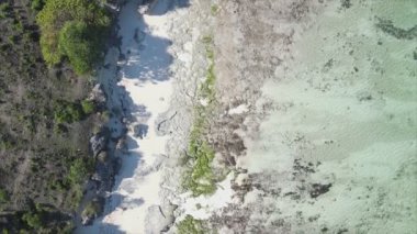 Bu video, Tanzanya, Zanzibar açıklarındaki okyanustaki alçak gelgitin 8K çözünürlükte yavaş çekimini gösteriyor.