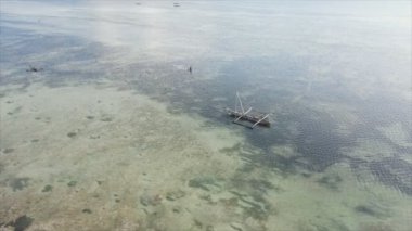 Bu video, Tanzanya, Zanzibar açıklarındaki okyanustaki alçak gelgitin 8K çözünürlükte yavaş çekimini gösteriyor.